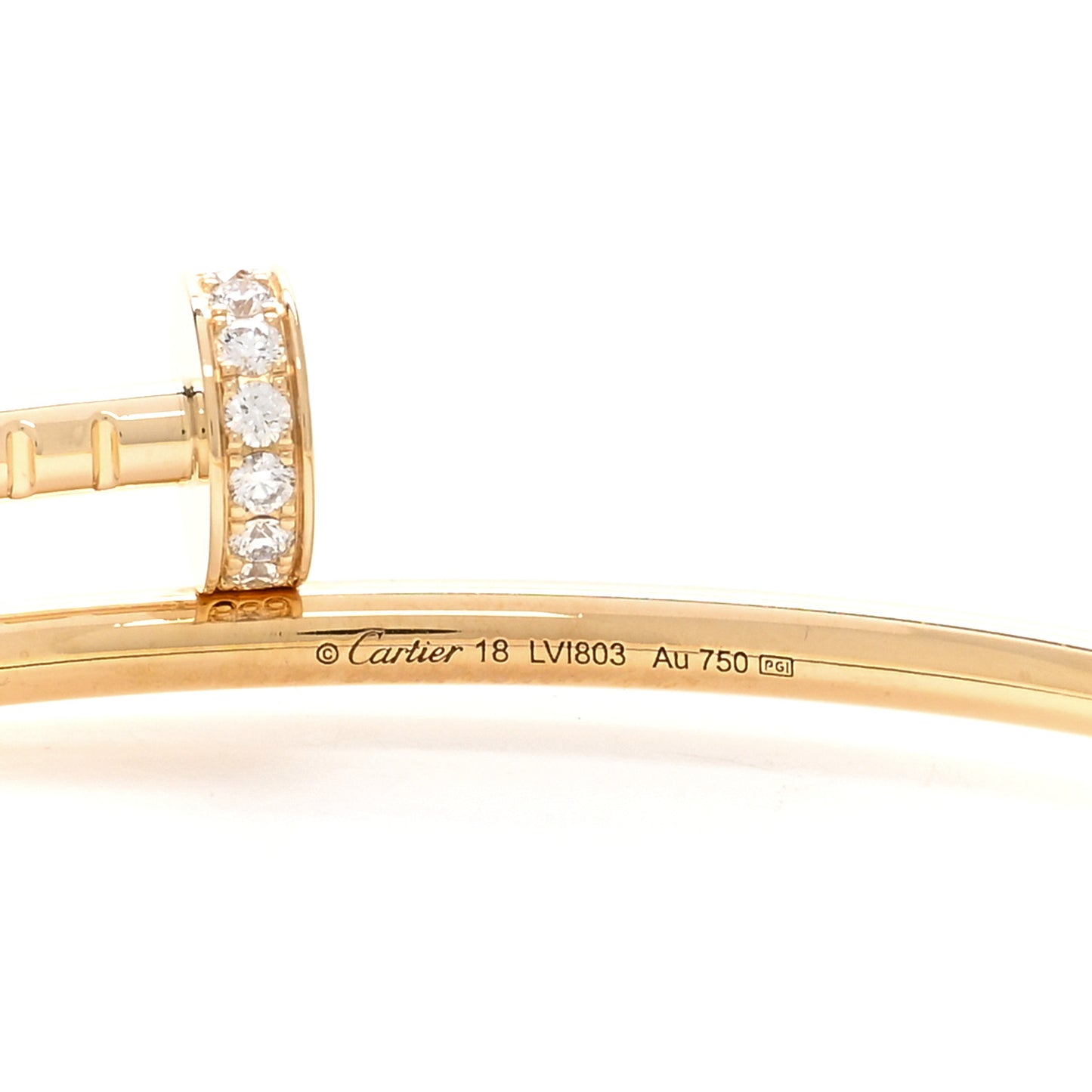 18K Yellow Gold Diamond Small Juste Un Clou Bracelet 18