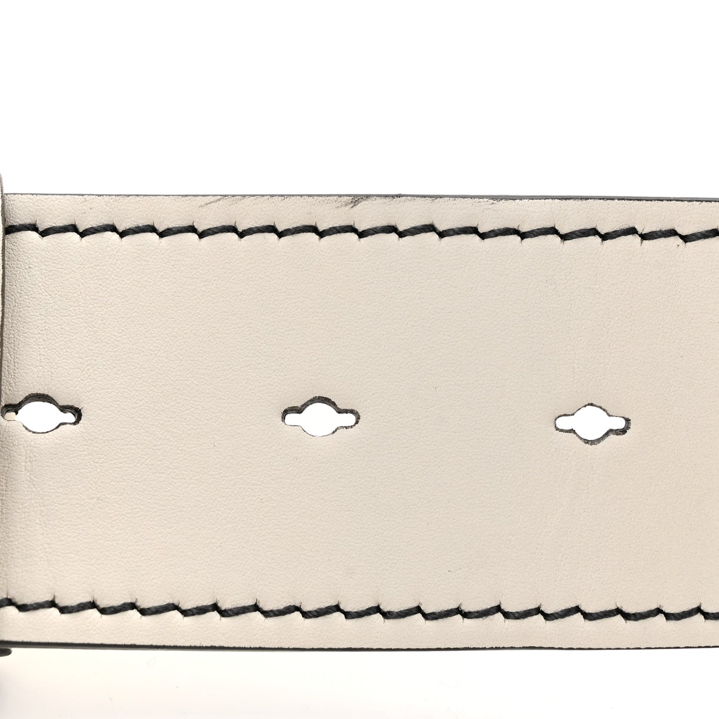 Calfskin Mini D Fence Saddle Bag White