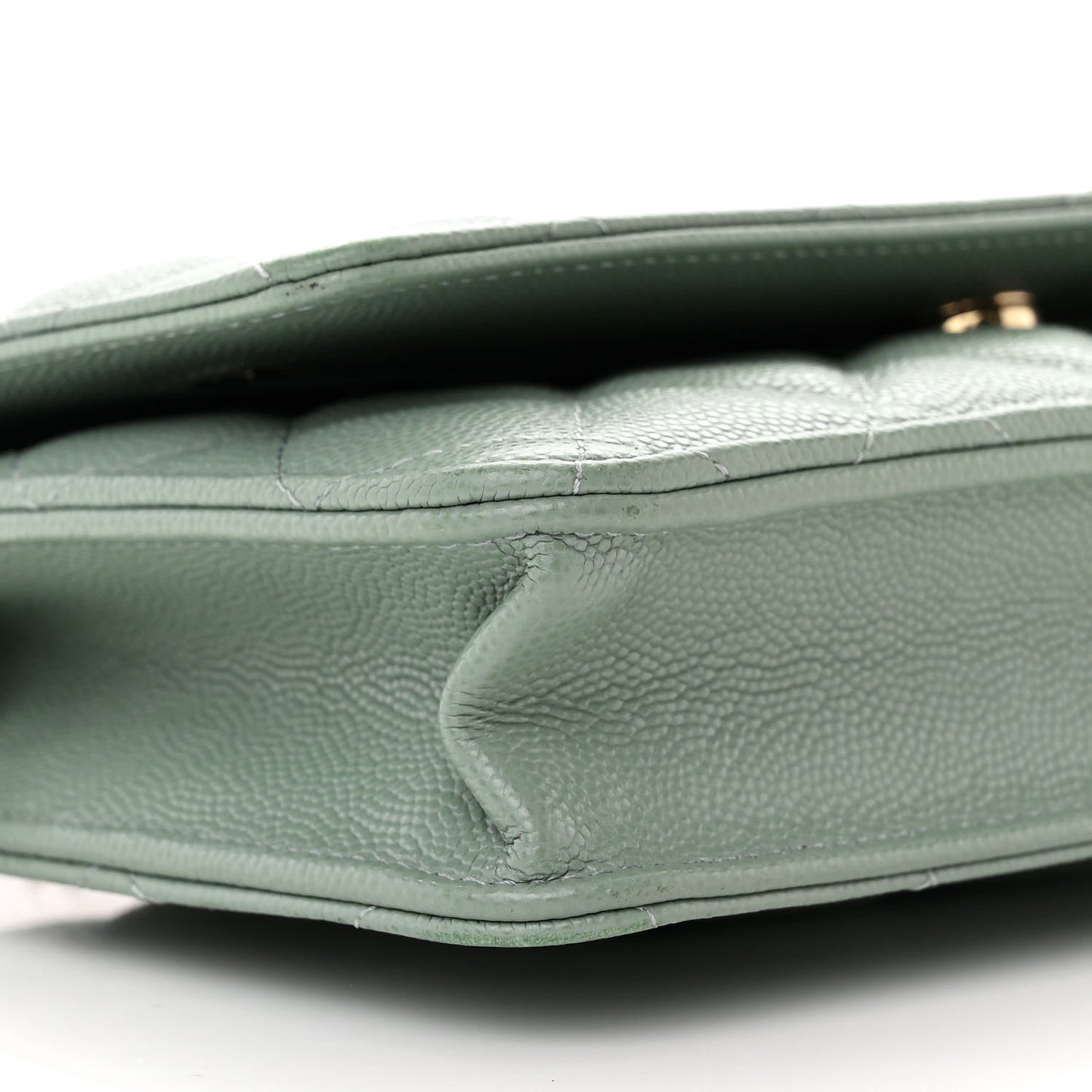 Caviar Quilted Wallet On Chain WOC Grey