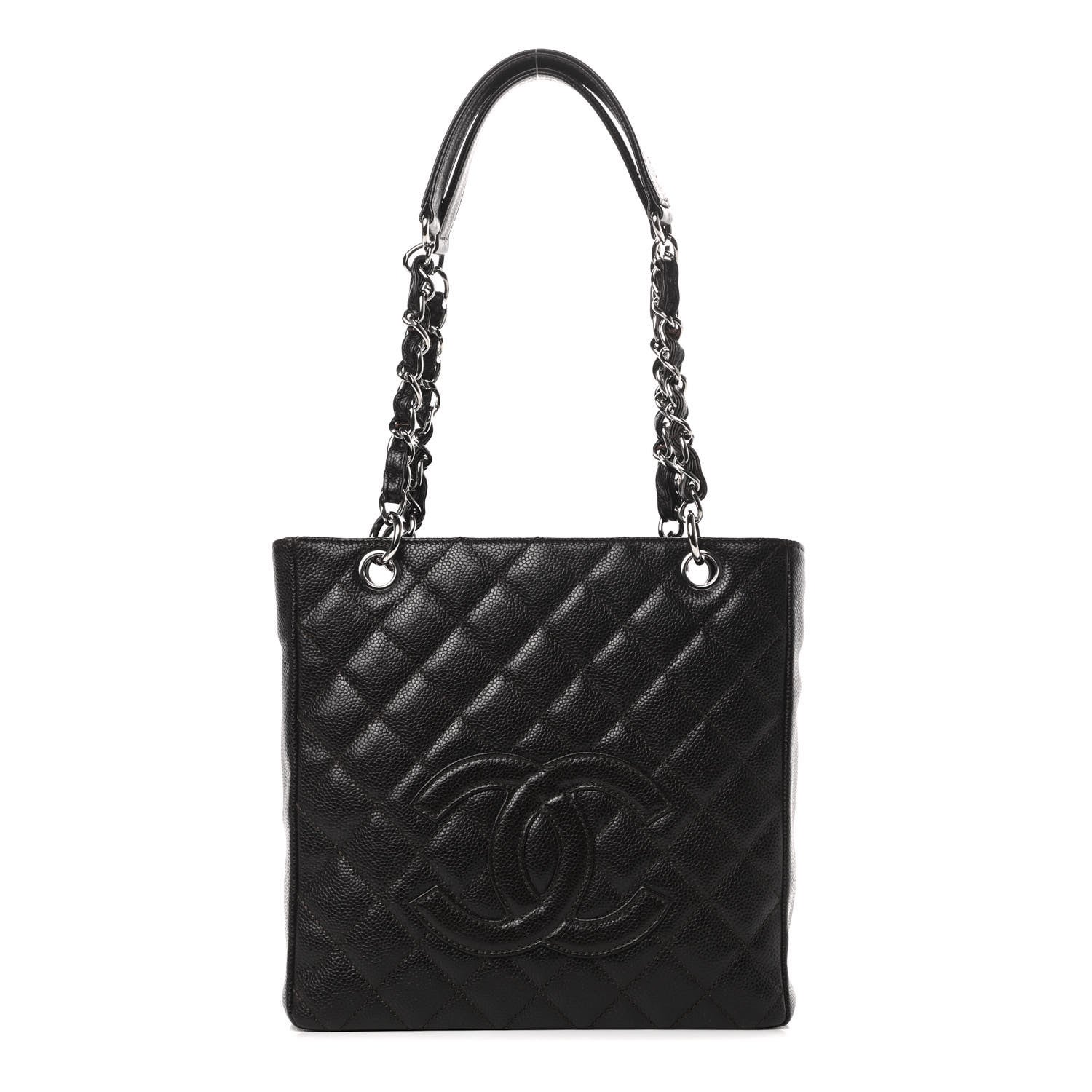 Chanel Caviar Quilted Petit Shopping Tote PST Dark Brown 716179