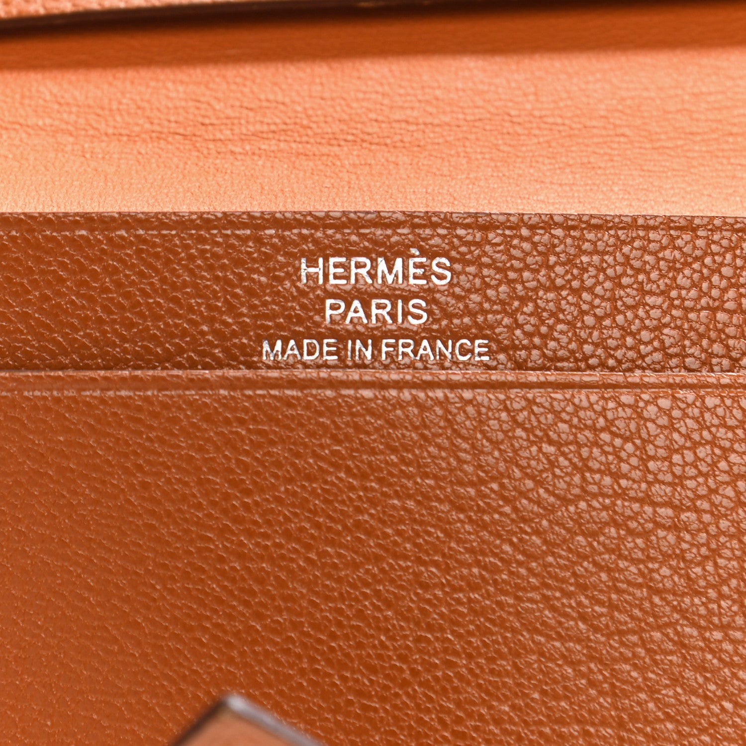 Hermes Chevre Mysore Verso Bearn Card Holder Wallet Caramel Orange 6 of 8