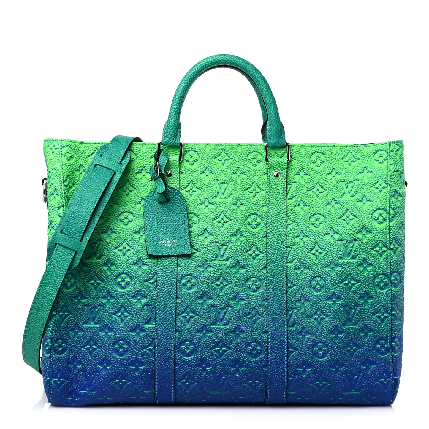 Taurillon Illusion Keepall Tote Bleu Vert