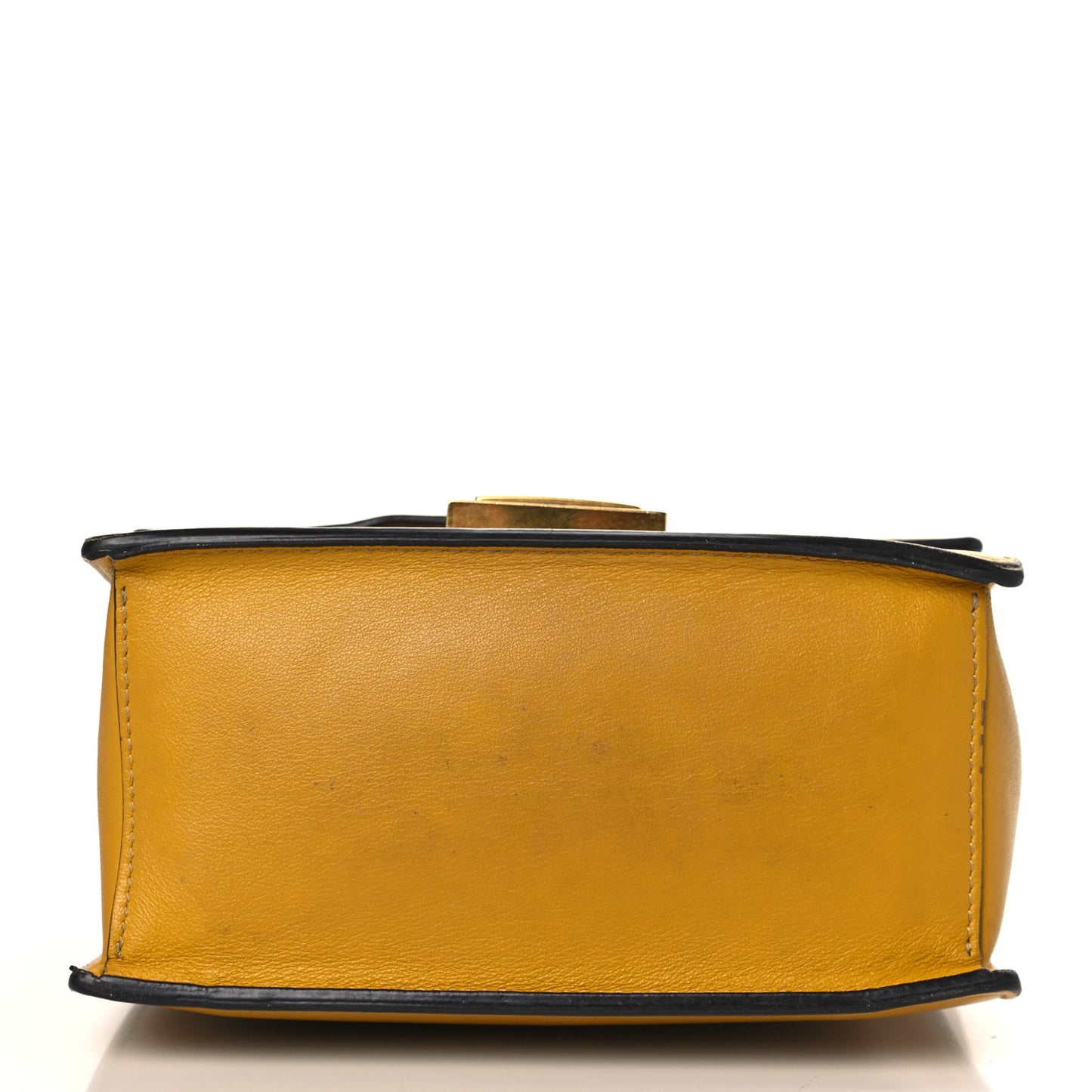Vitello Grace Matte Small Kan U Shoulder Bag Yellow