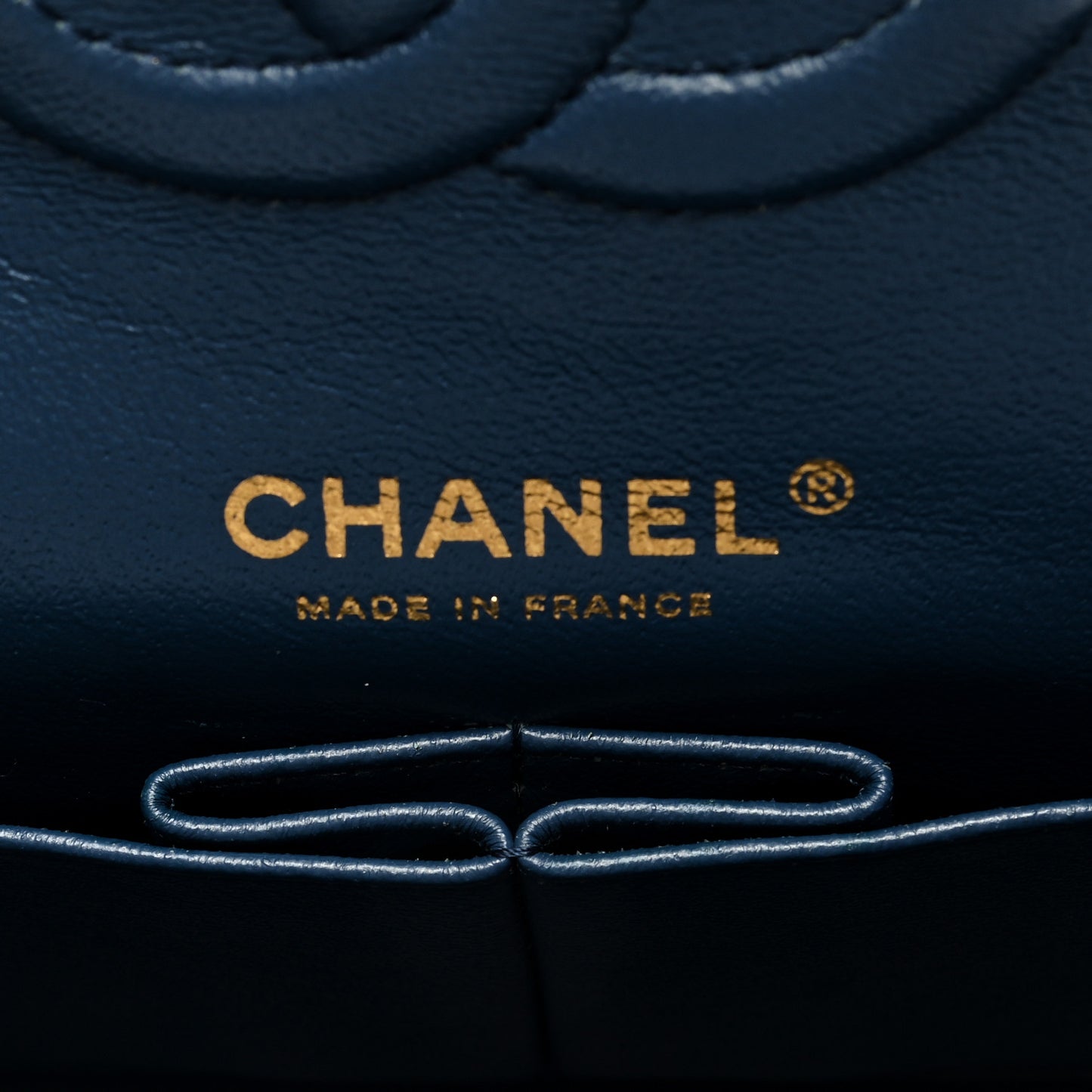 Lambskin Quilted Medium Double Flap Blue