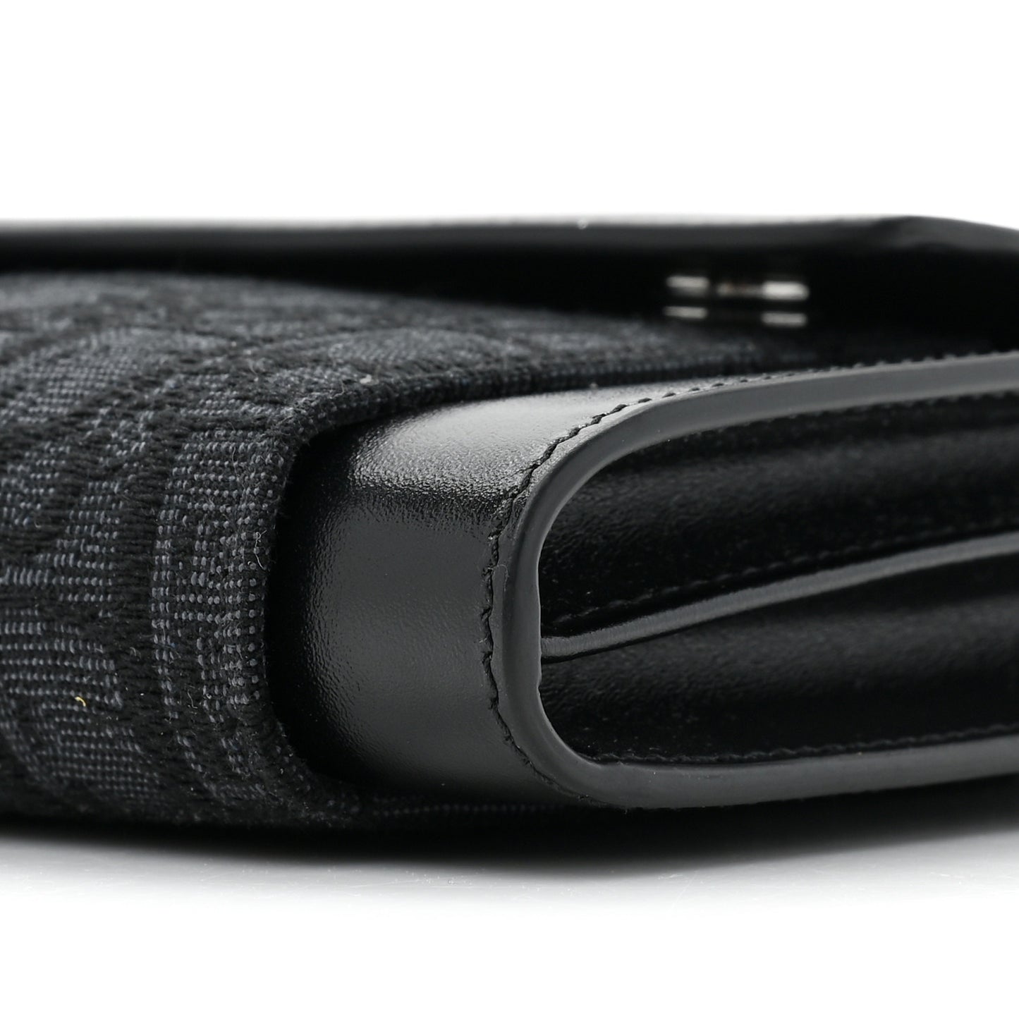 HOMME Oblique Double Saddle Wallet Black