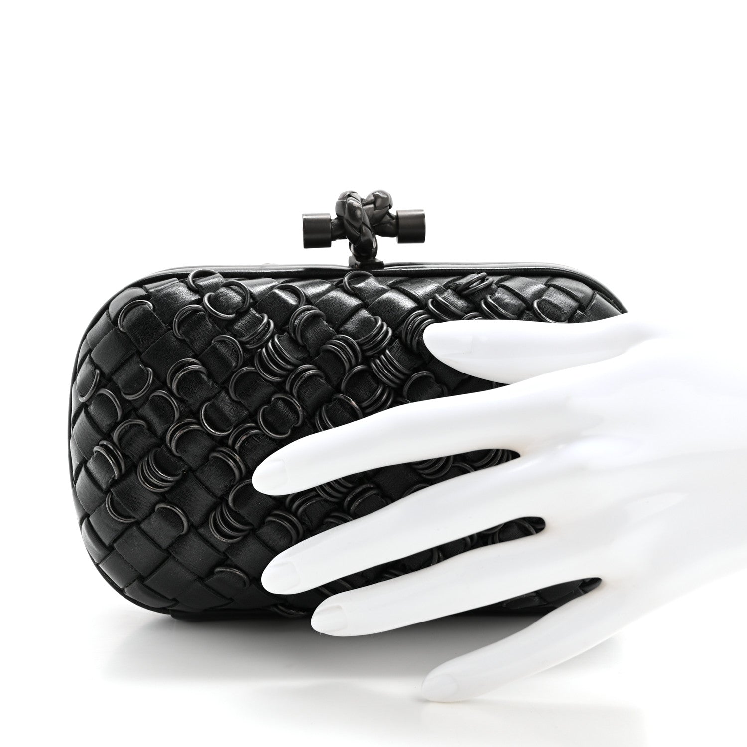 Bottega Veneta Nappa Intrecciato Knot Clutch Black 2 of 11