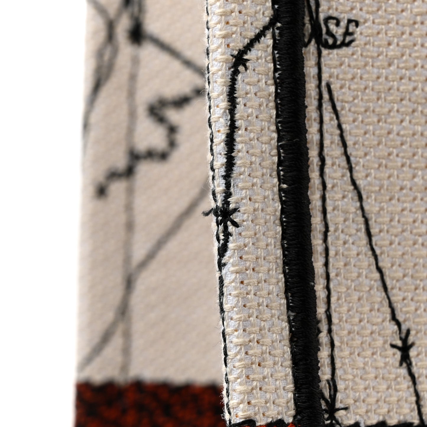 Canvas Embroidered Large Zodiac Book Tote Latte Multicolor