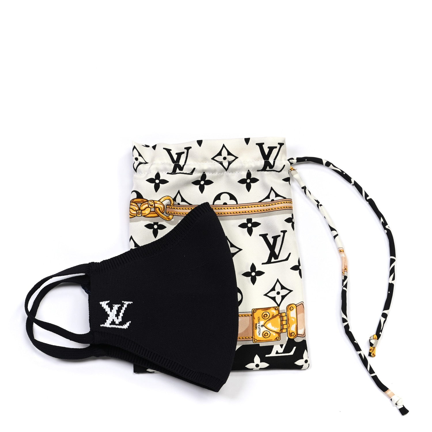 Louis Vuitton LV Initials Knit Face Mask Black 4 of 5
