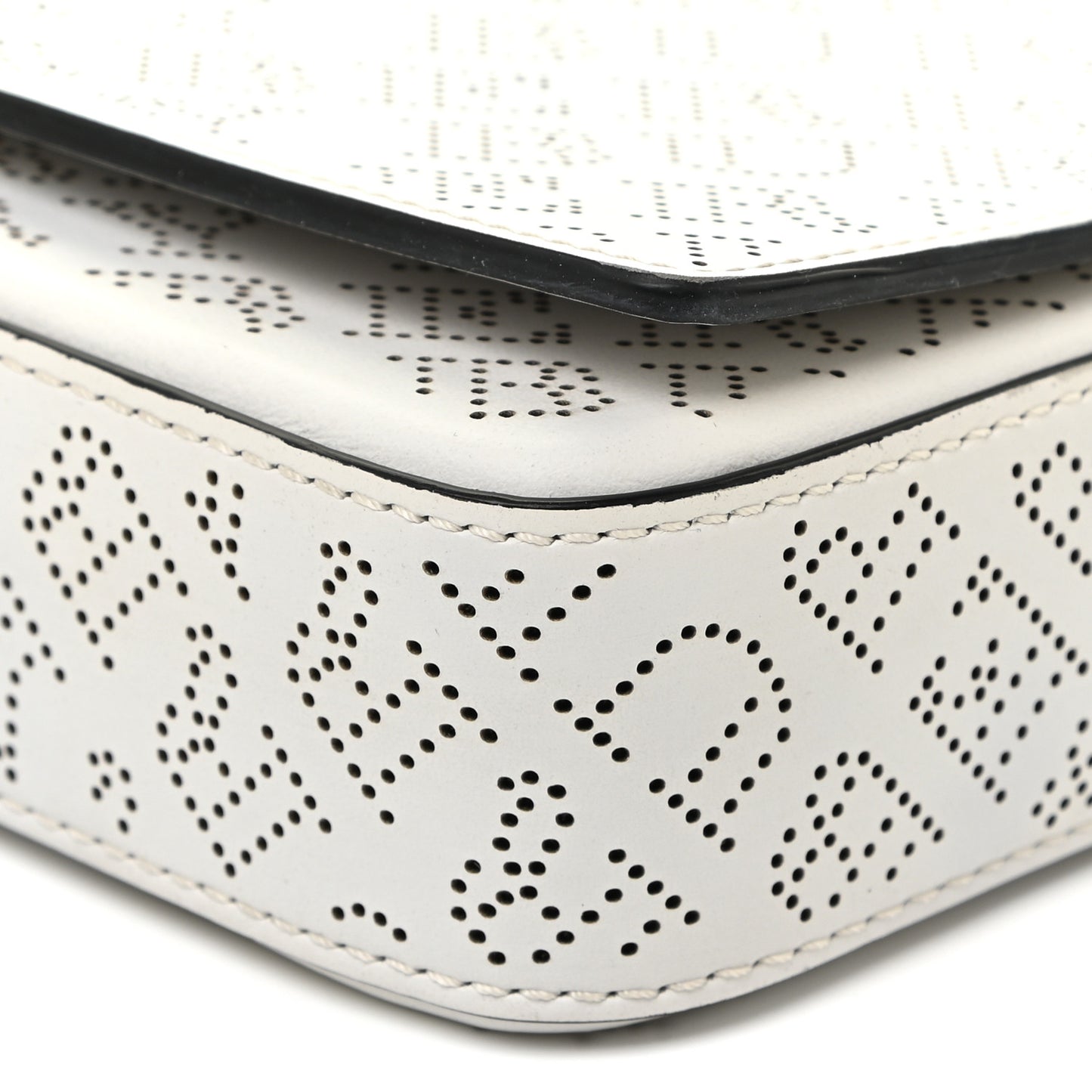Calfskin Perforated Hampshire Crossbody Chalk White