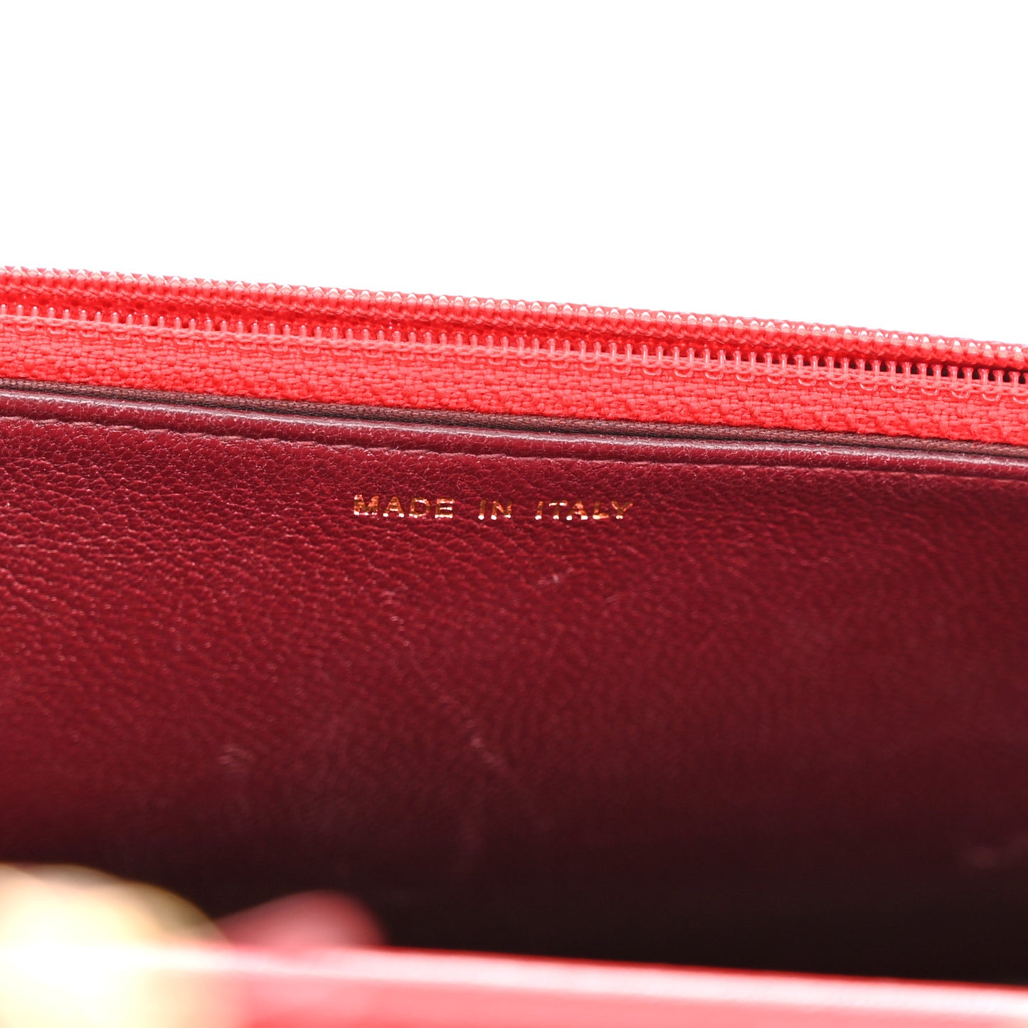 Sheepskin Quilted Mademoiselle Vintage Wallet On Chain WOC Red