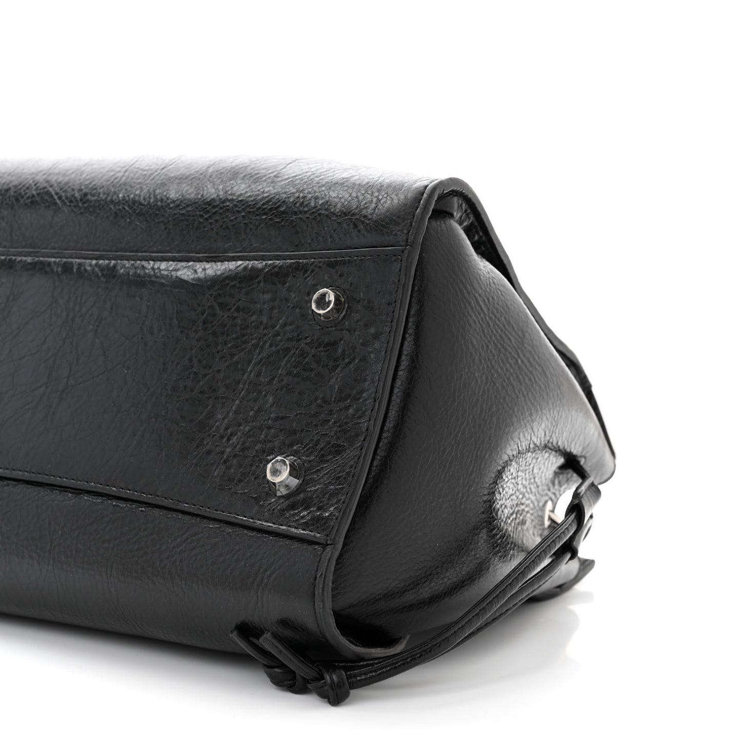 High Shine Calfskin Iris Tote Black