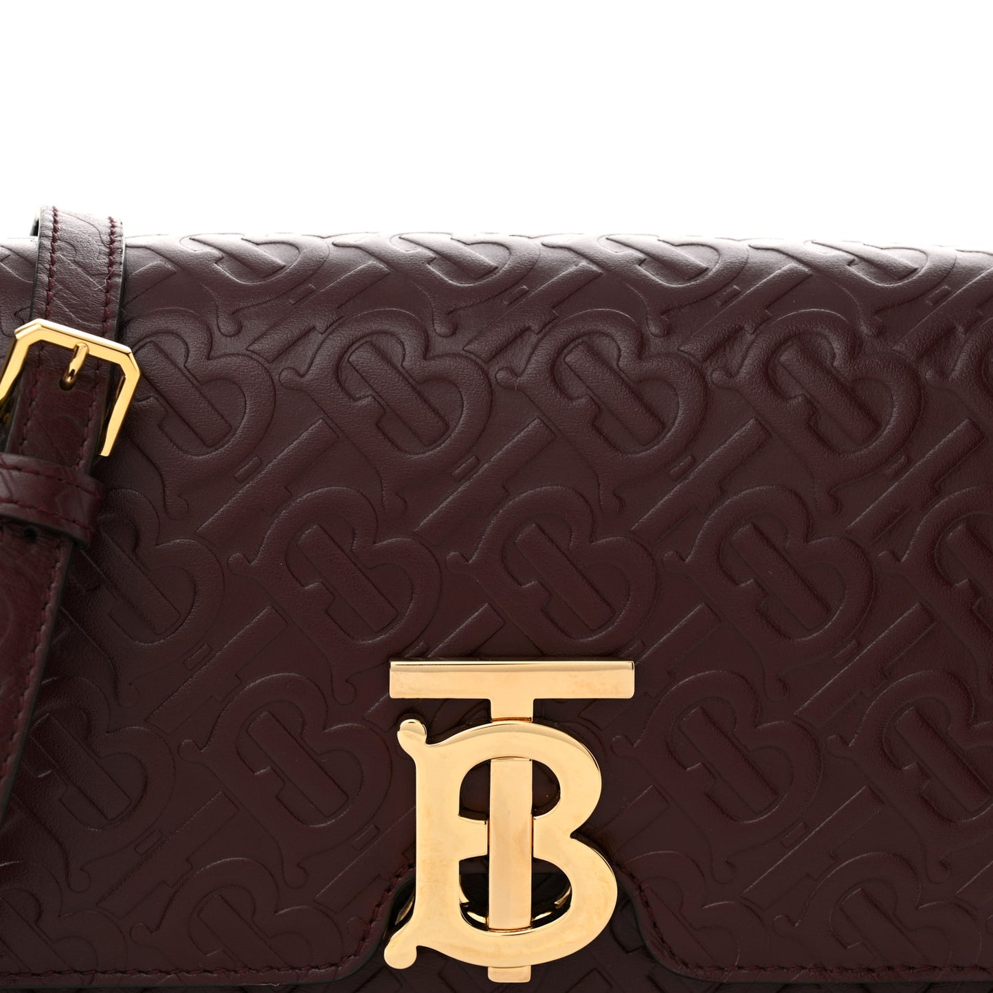 Calfskin Monogram Embossed TB Bag Oxblood
