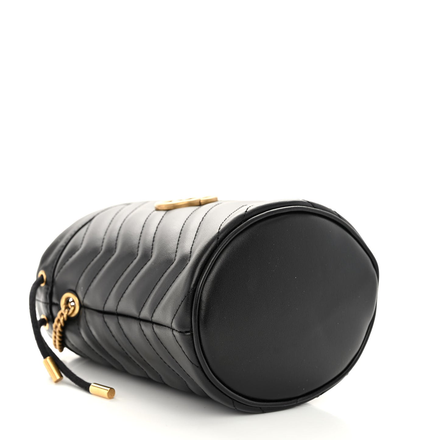 Calfskin Matelasse Mini GG Marmont 2.0 Bucket Bag Black