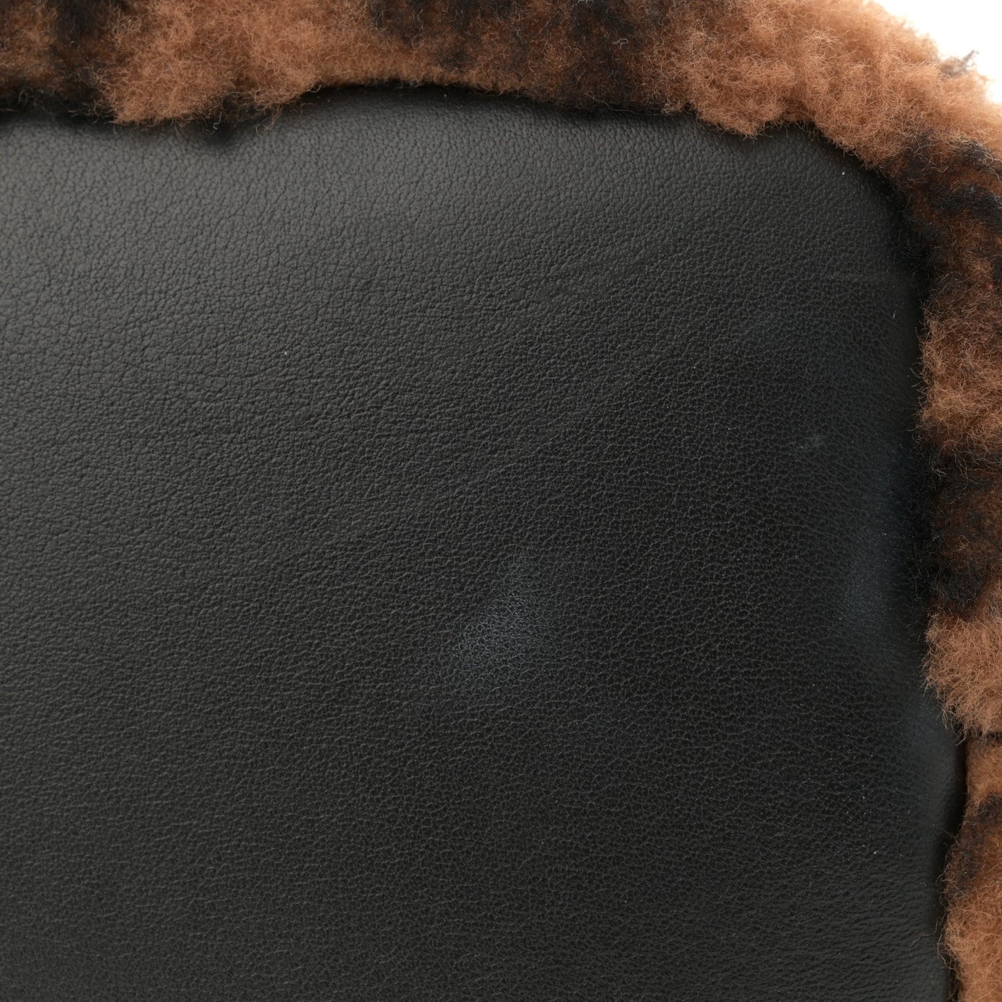 Shearling Vitello Dolce F is Fendi Macro FF 1974 Mini Mon Tresor Bucket Bag Tobacco Black