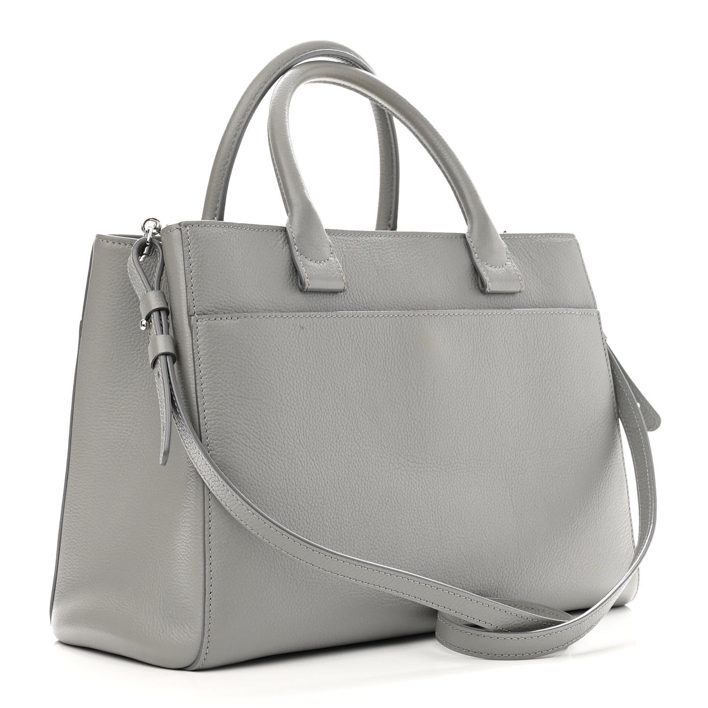 Grained Calfskin Small Neo Executive Shopper Tote Grey
