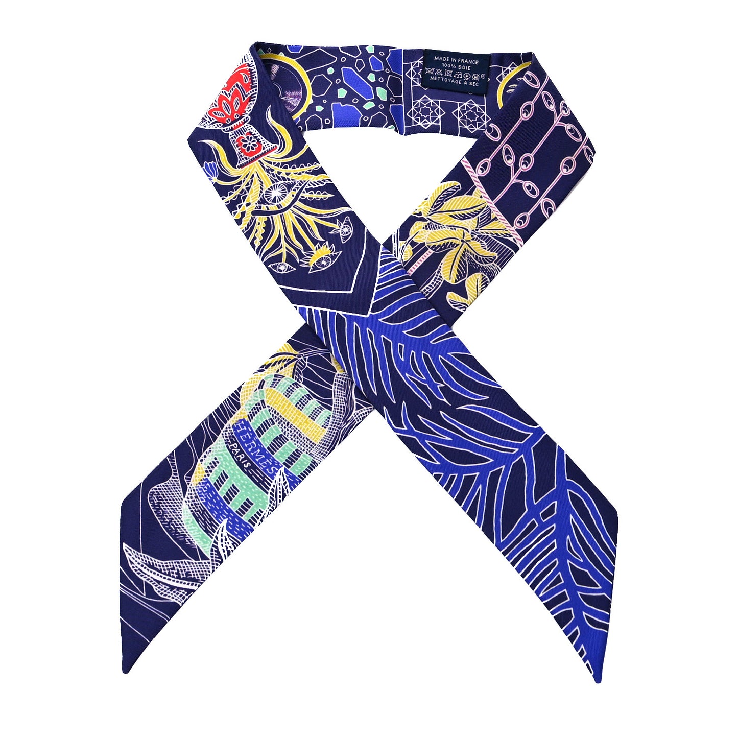 Silk La Danse Des Amazones Twilly Indigo Jaune Multicolor