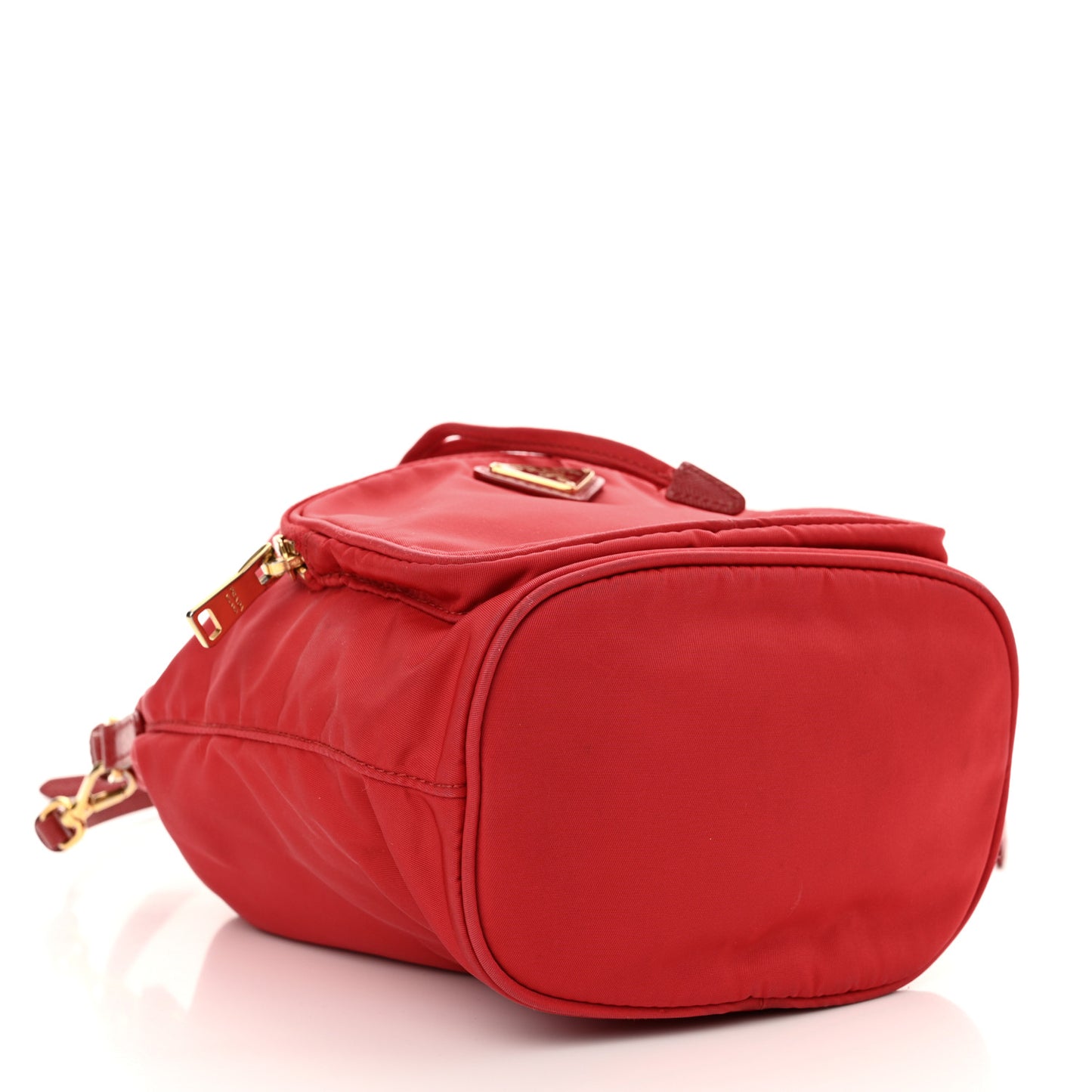 Saffiano Tessuto Nylon Mini Bucket Crossbody Bag Rosso