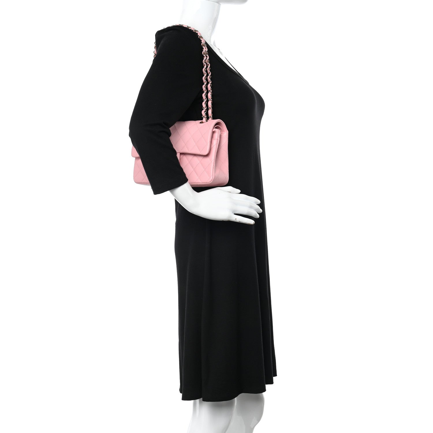 Chanel Caviar Quilted Small Double Flap Pink 2 of 11