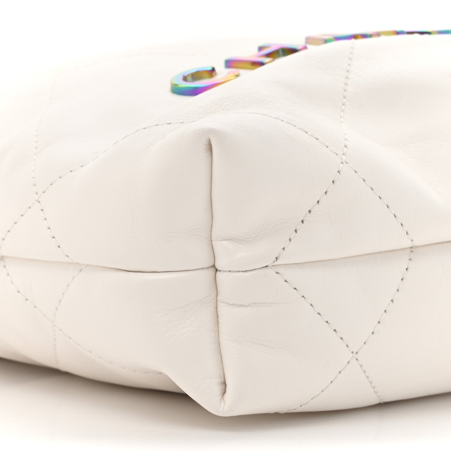 Chanel Shiny Calfskin Quilted Rainbow Mini Chanel 22 White 9 of 10