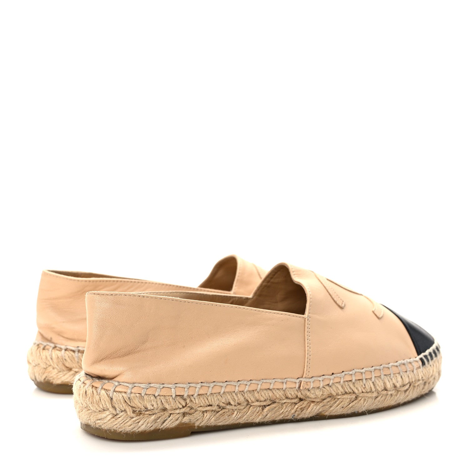 Chanel Lambskin CC Espadrilles 37 Beige Black 4 of 9