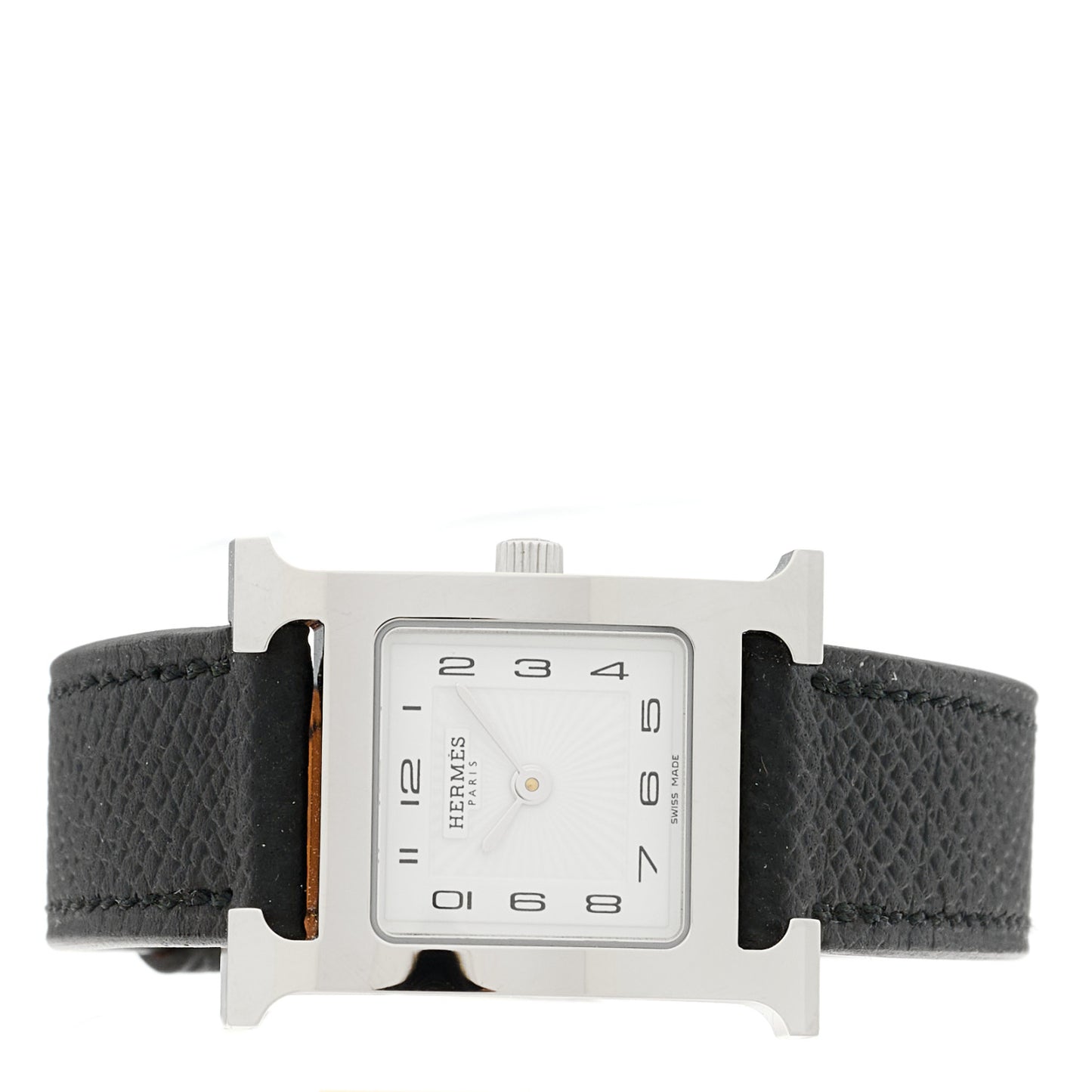 Stainless Steel Epsom 21mm Heure H Hour Quartz Watch Noir