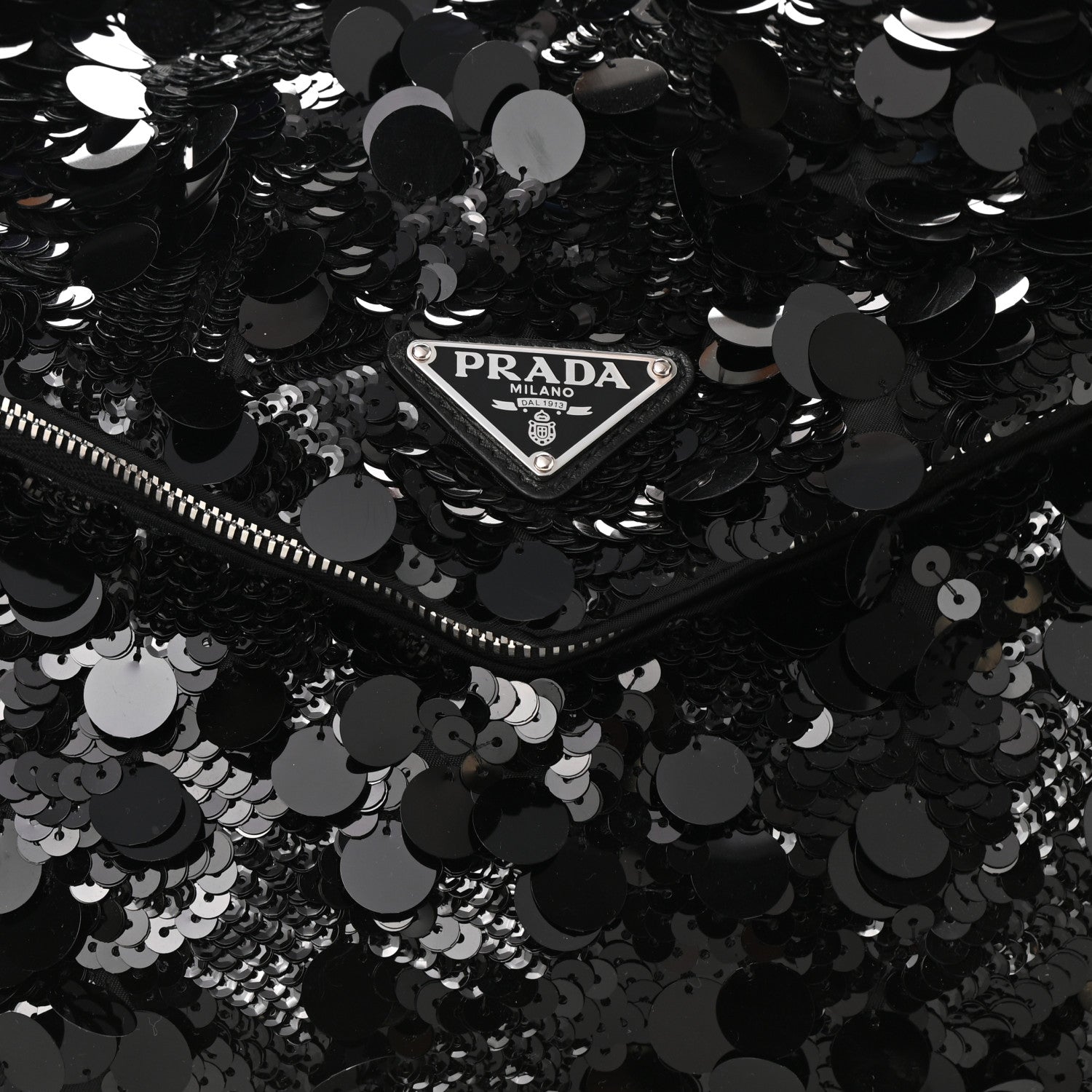 Prada Paillettes Vitello Signaux Bag Black 8 of 10