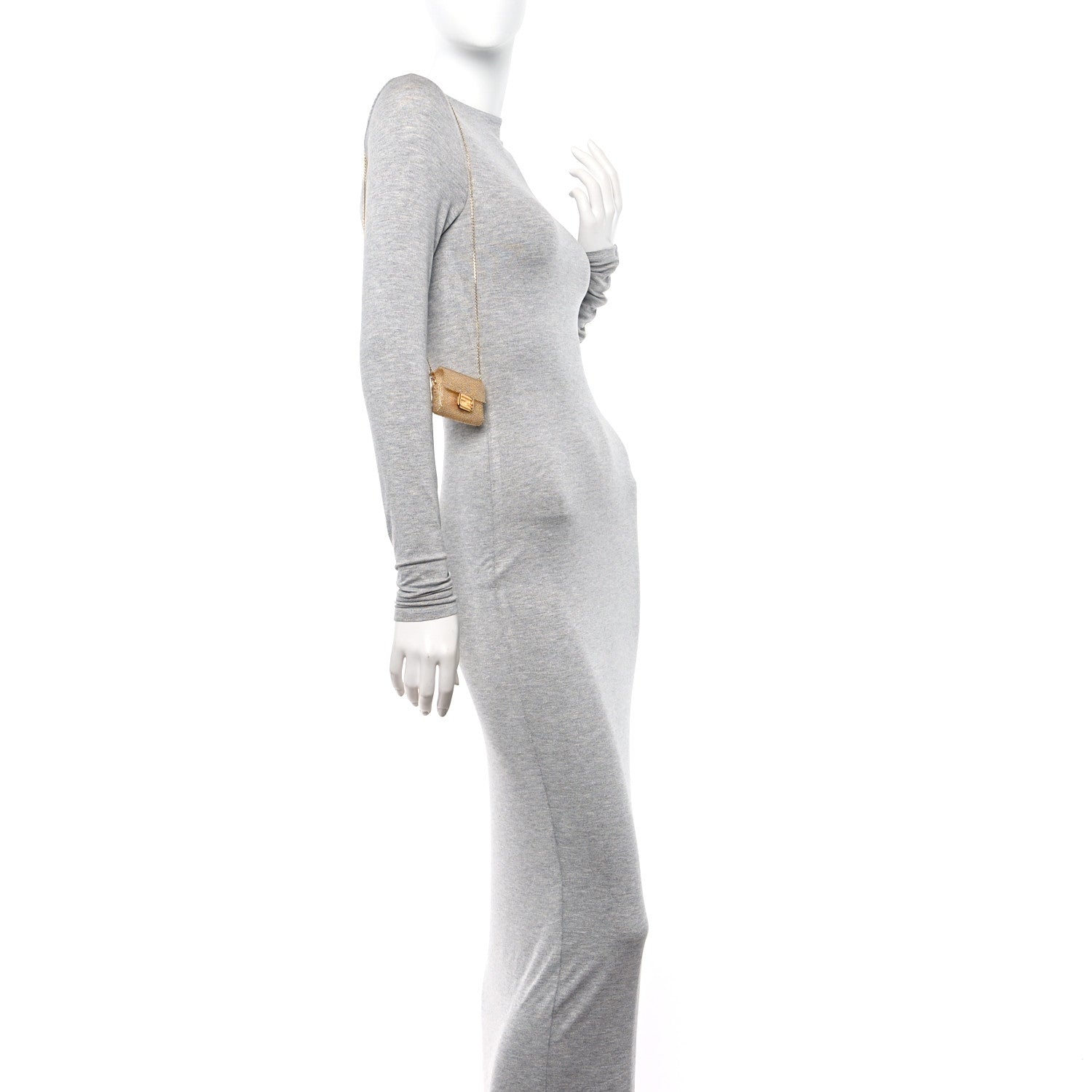 Fendi Glass Vitello King Beaded Mini Pico Baguette Charm Semolino 2 of 11