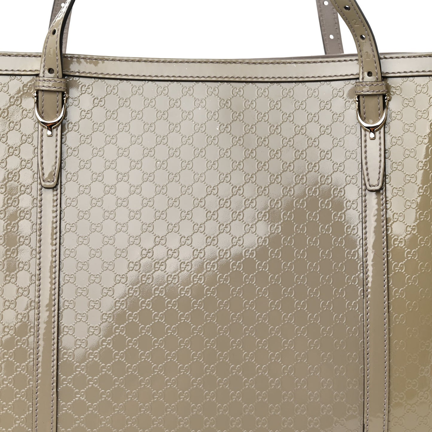 Patent Microguccissima Medium Nice Tote Storm Grey