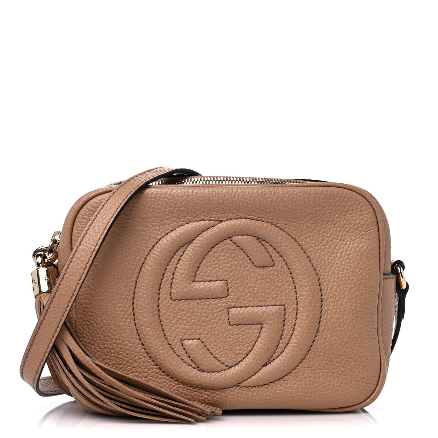 Pebbled Calfskin Small Soho Disco Bag Camelia