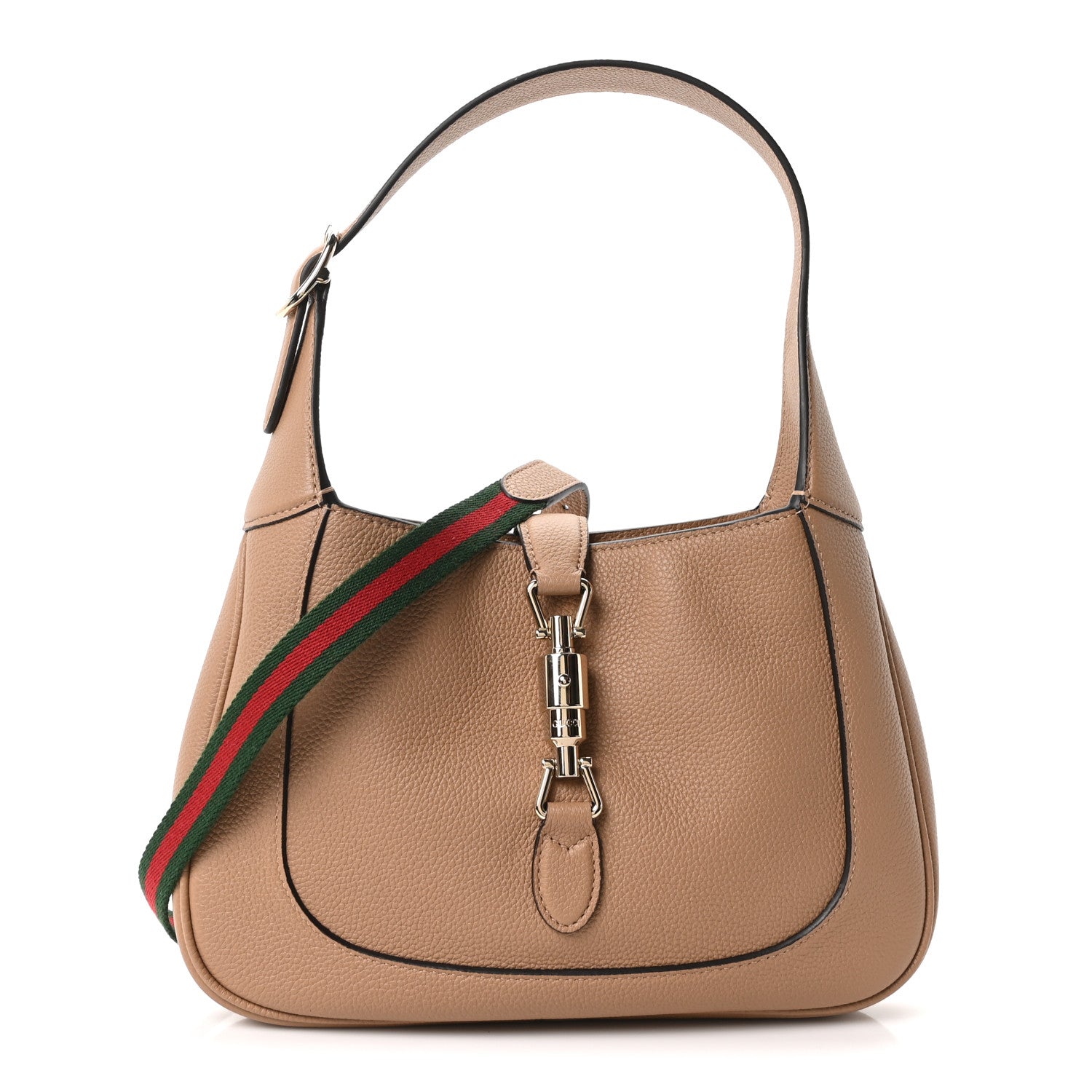 Gucci Grained Calfskin Web Medium Jackie 1961 Hobo Taupe 1892800