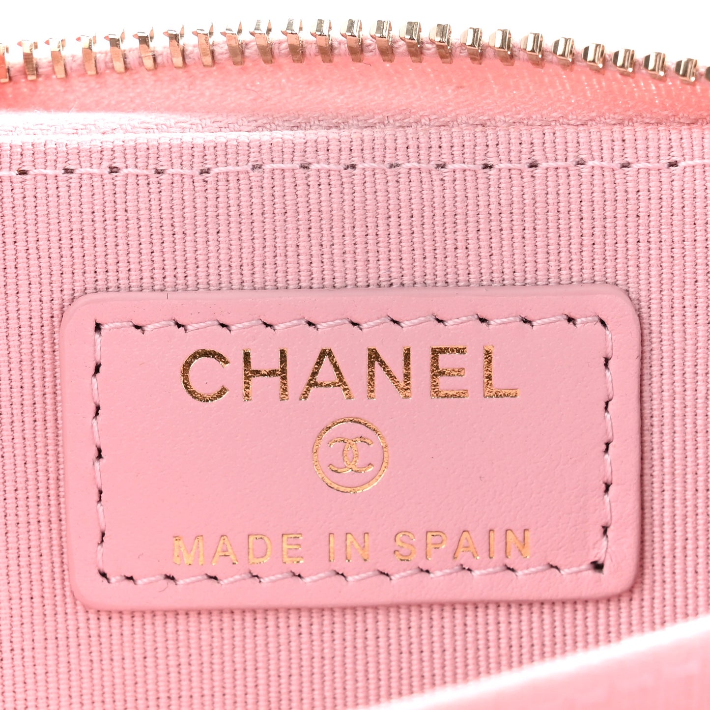 Caviar Quilted Zip Coin Purse Light Pink