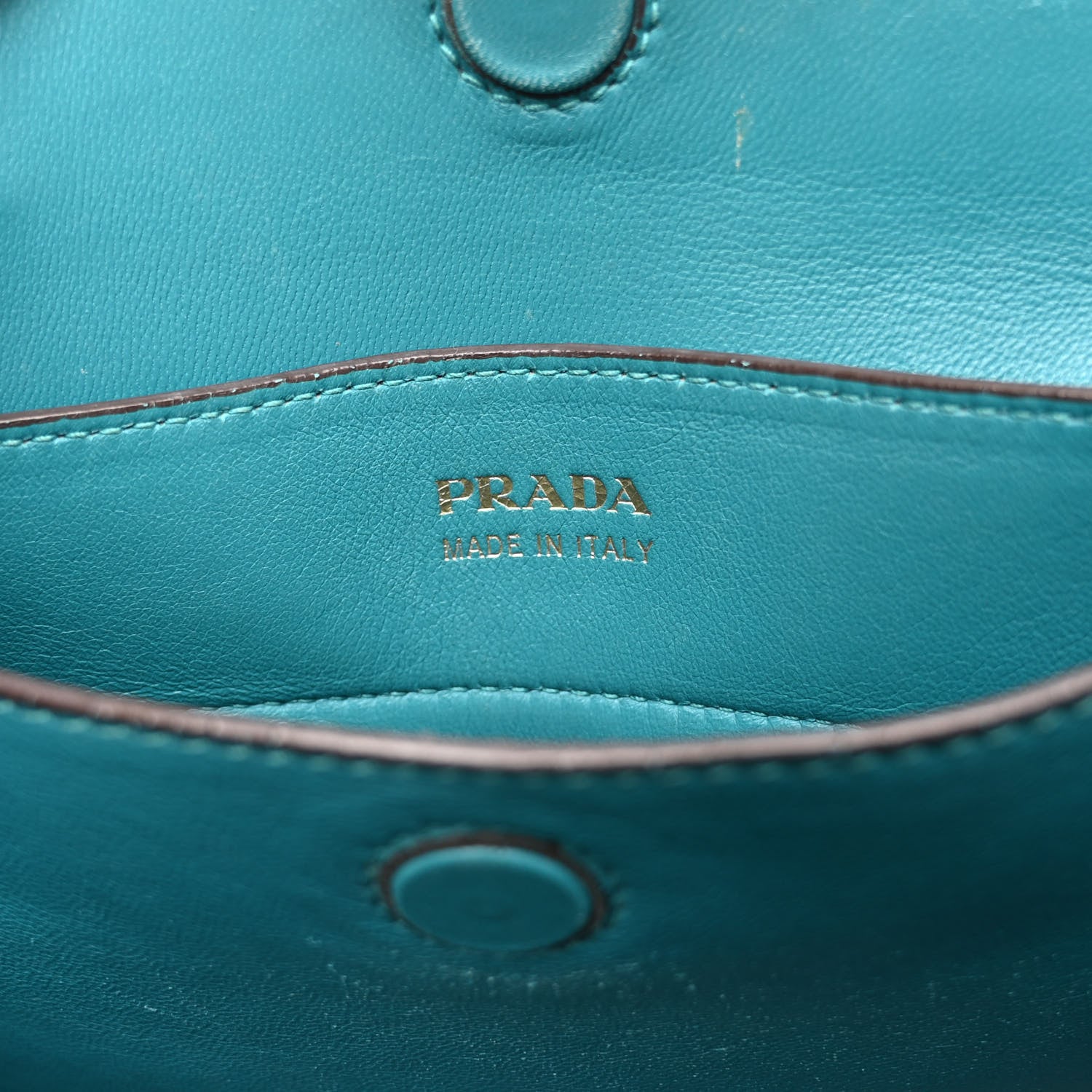 Prada Saffiano Cuir Medium Double Bag Cannella Turchese 6 of 10