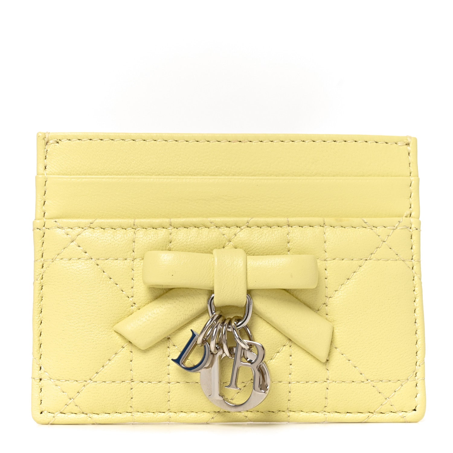 mi　Dior Lady Diorパース　カードケース Christian Dior Lambskin Cannage Lady Dior Fressia Card Holder