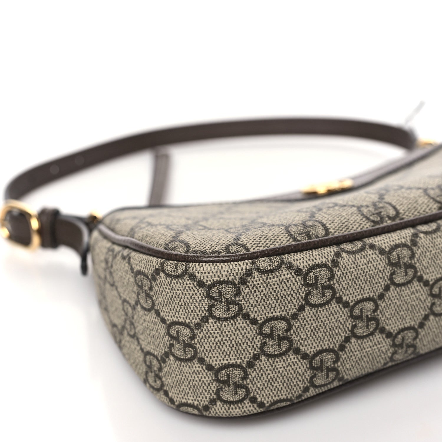 Gucci GG Supreme Monogram Textured Dollar Calfskin Small Ophidia Hobo Beige Ebony New Acero 7 of 9