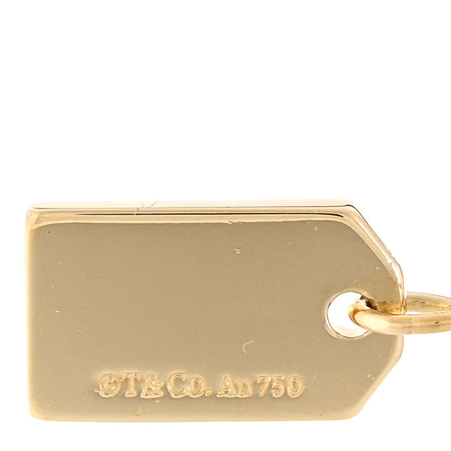 18K Yellow Gold Diamond Letter P Tag Pendant Necklace