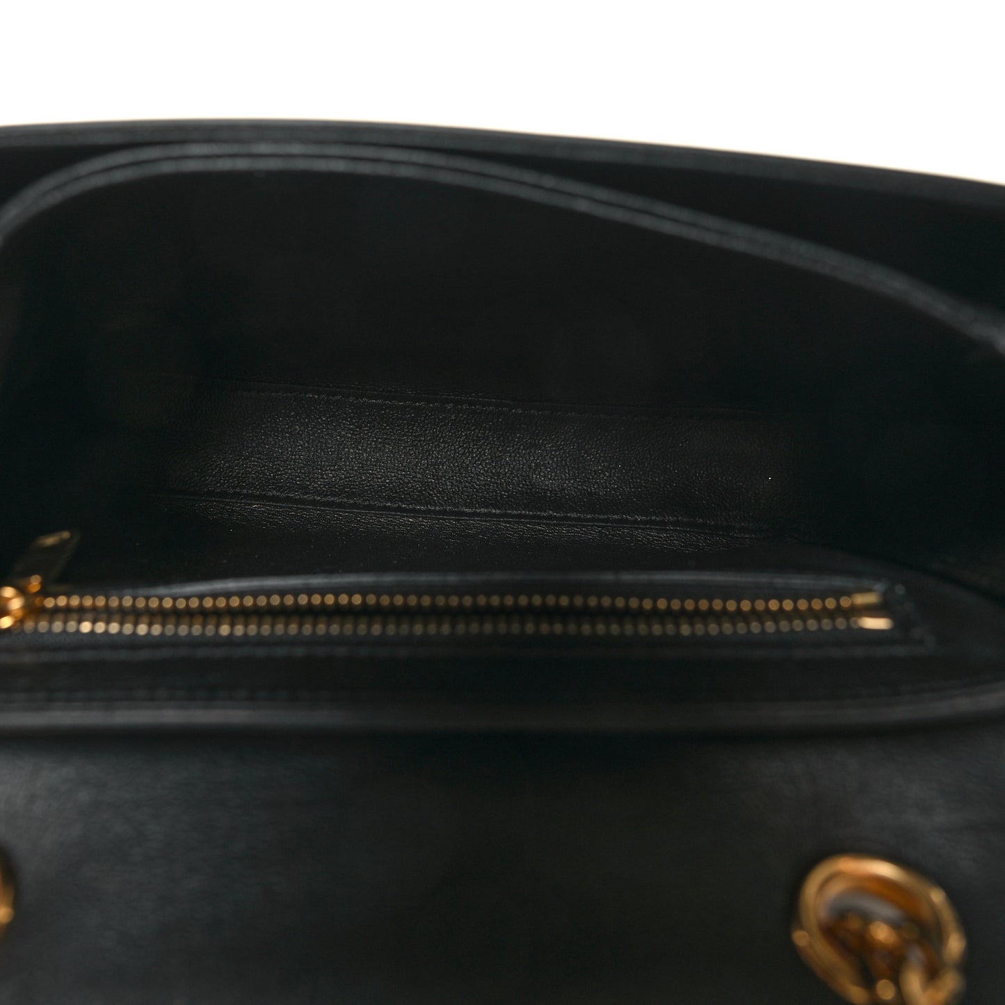 Shiny Calfskin Small C Bag Black