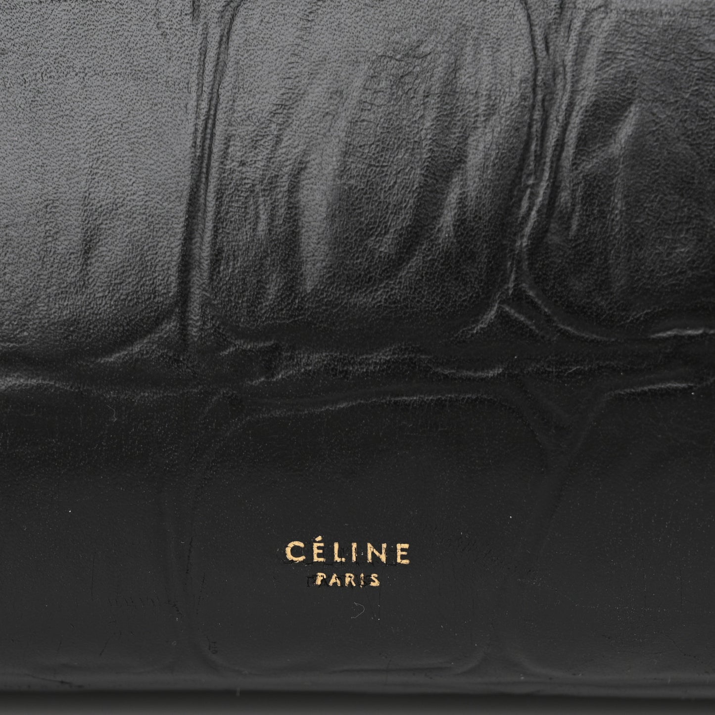 Calfskin Crocodile Embossed Small Belt Bag Black