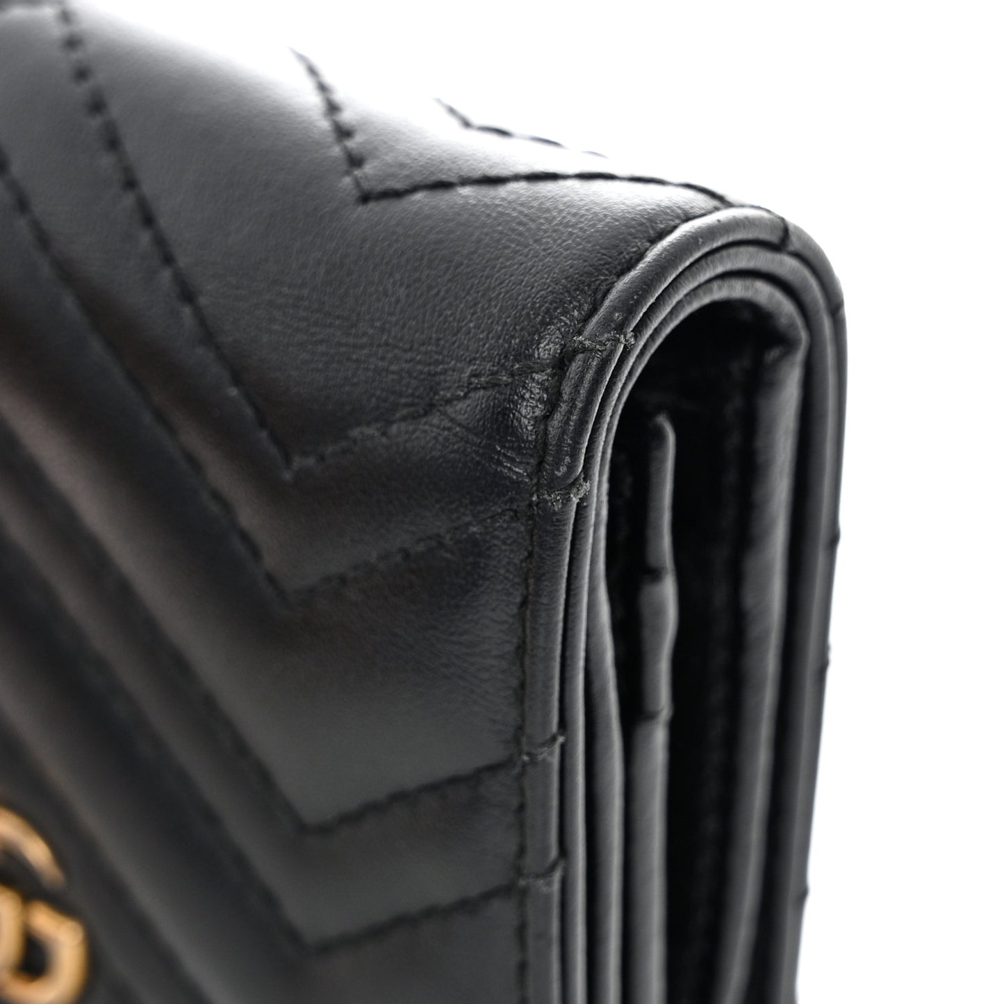 Calfskin Matelasse GG Marmont Card Case Wallet Black