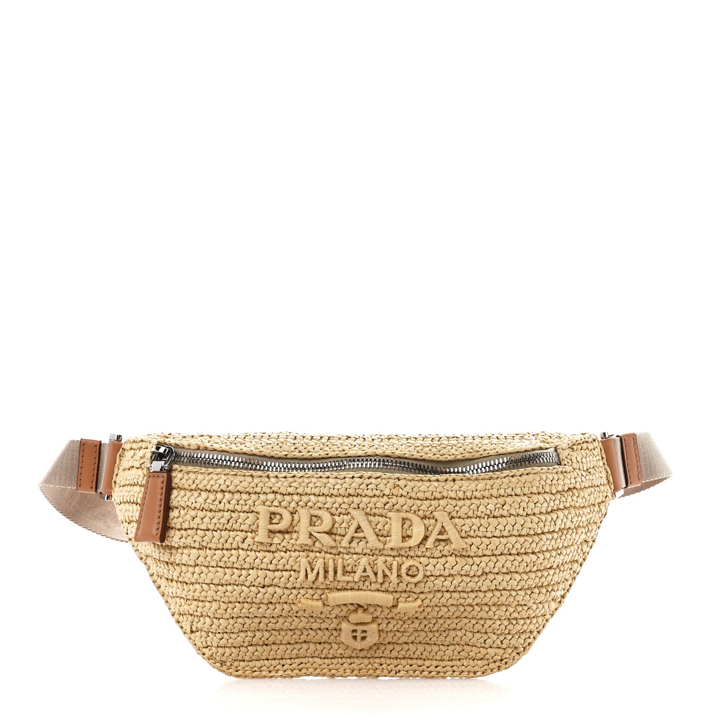 Yarn Raffia Effect Crochet Belt Bag Naturale