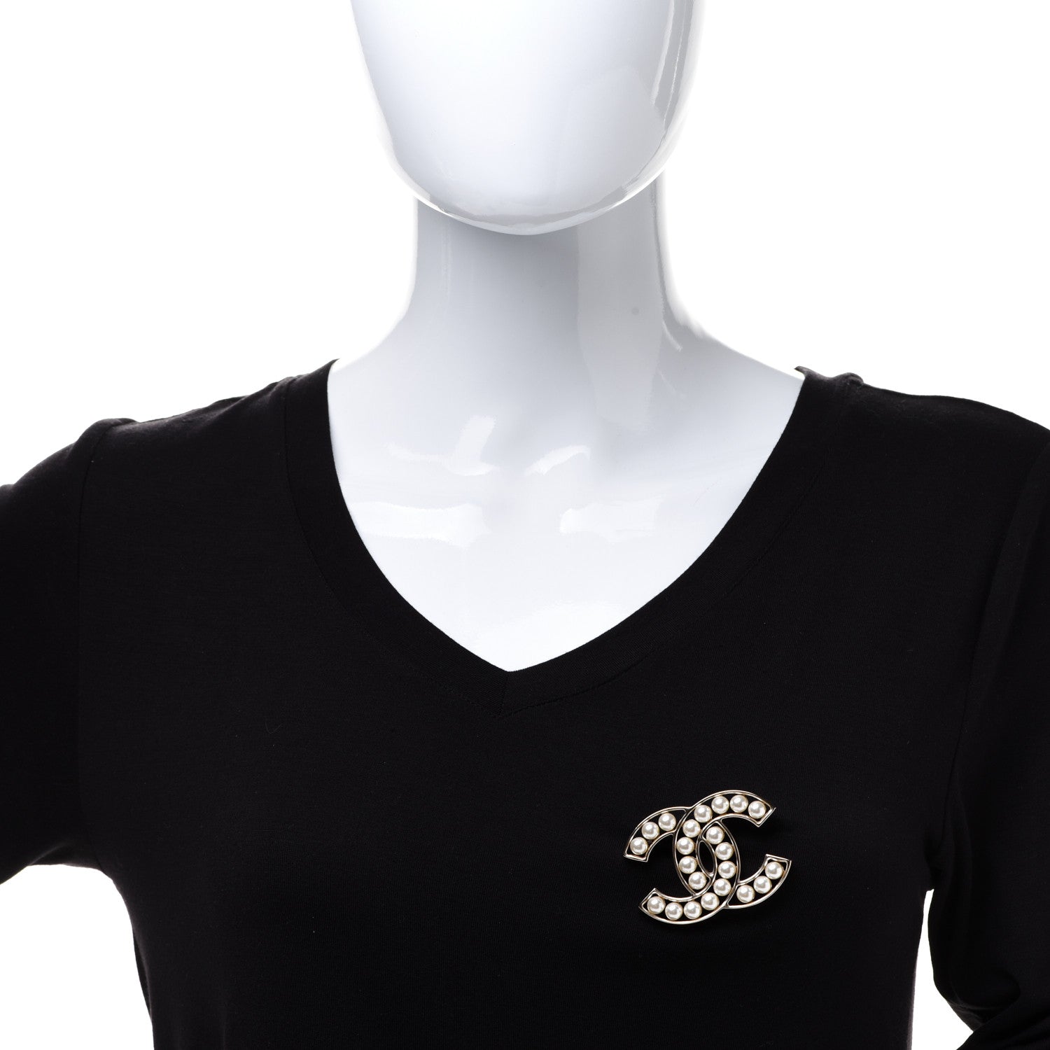Chanel Pearl CC Brooch Light Gold 2 of 5