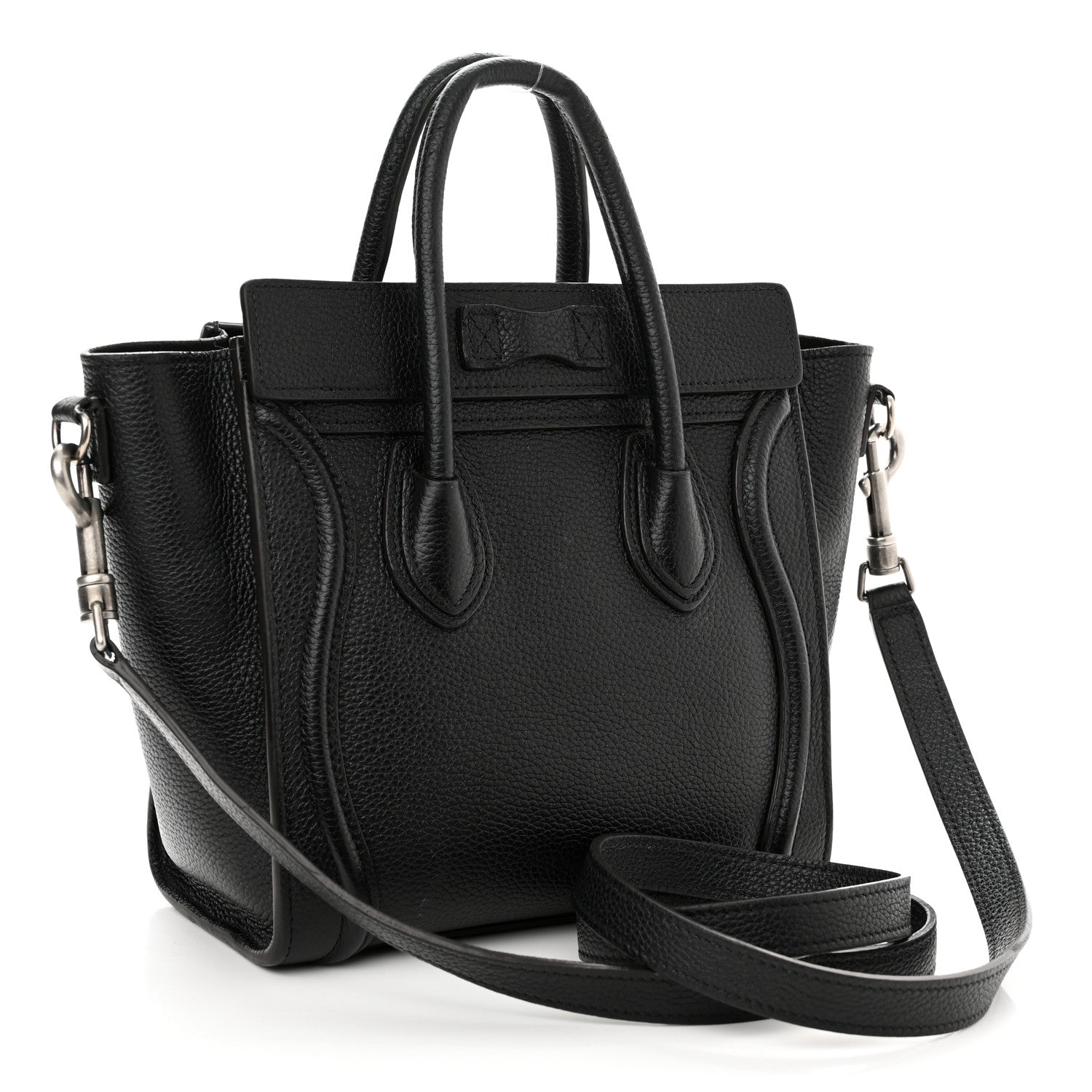 Celine Drummed Calfskin Nano Luggage Black 3 of 15