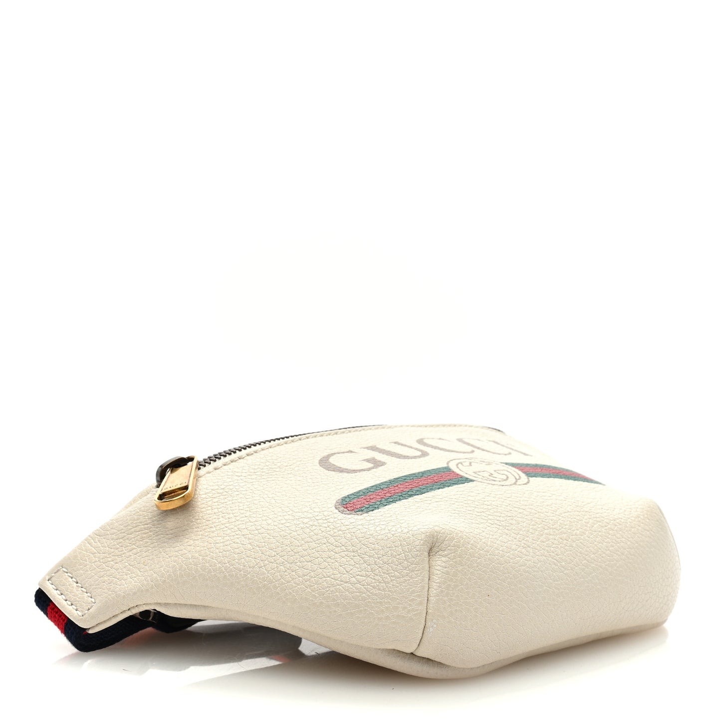 Grained Calfskin Small Logo Belt Bag White