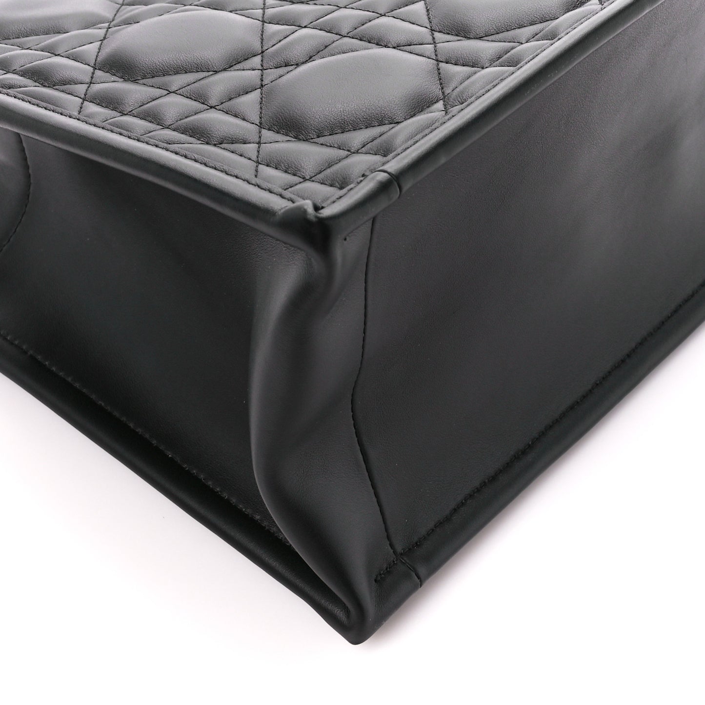 Calfskin Cannage Small Book Tote Black