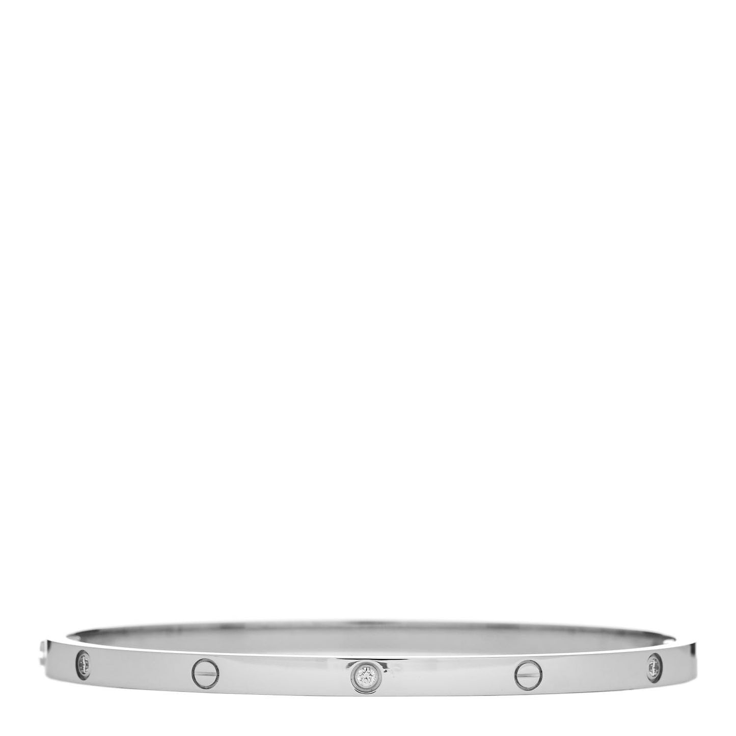 18K White Gold 6 Diamond Small LOVE Bracelet 18