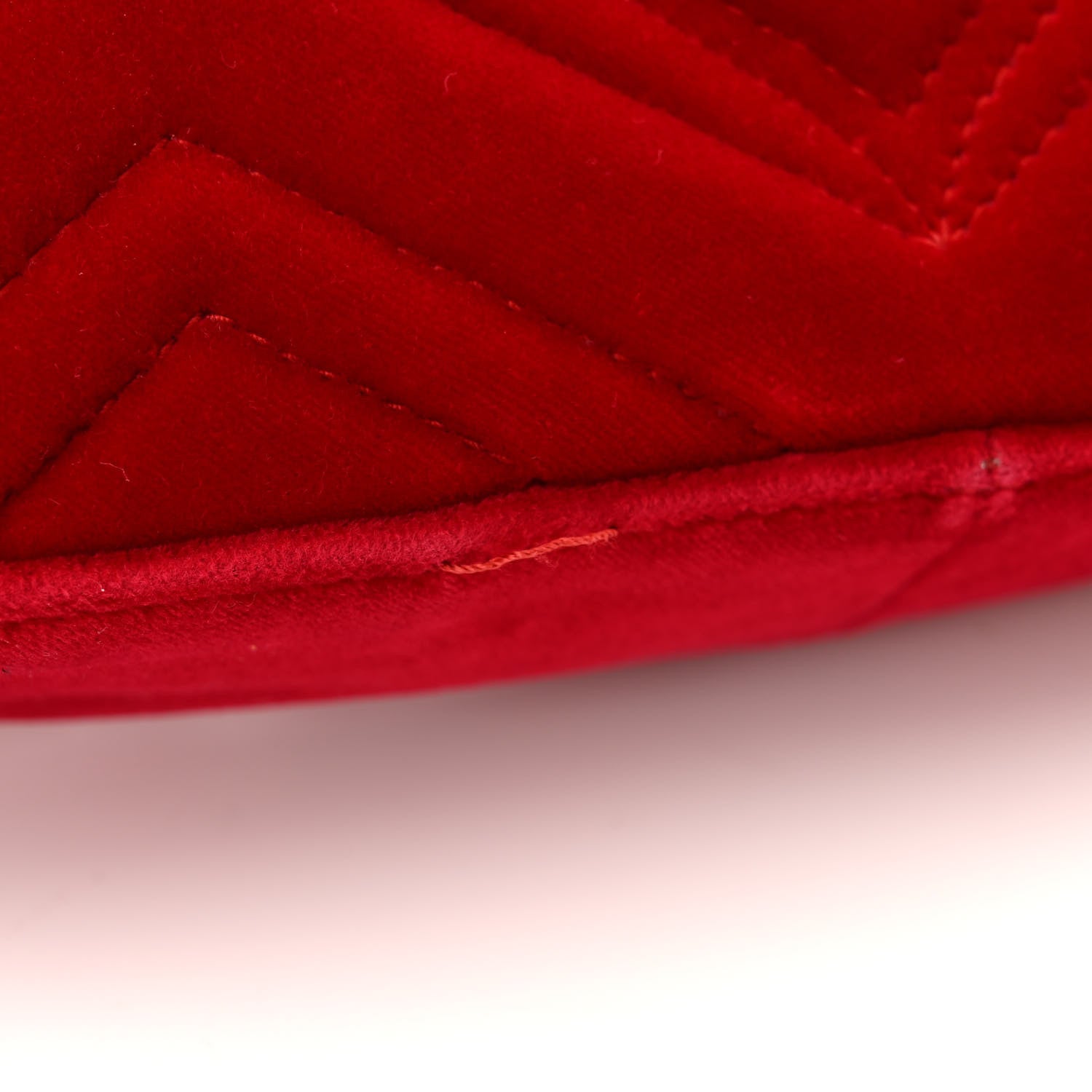 Gucci Velvet Matelasse Mini GG Marmont Shoulder Bag Hibiscus Red 11 of 11