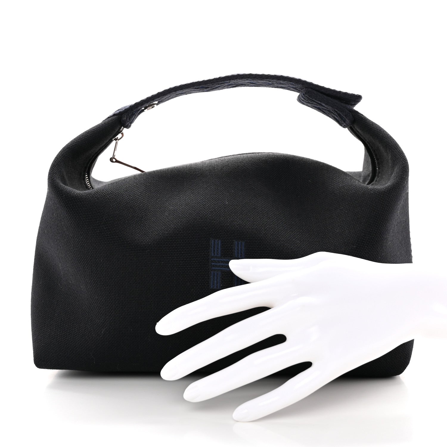 Hermes Canvas Large Bride-A-Brac Pouch Bleu Nuit 2 of 7
