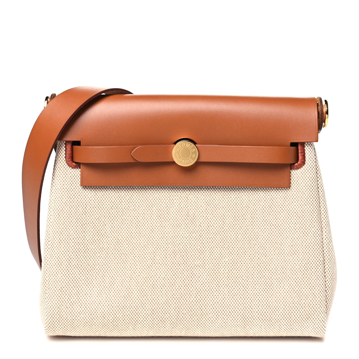 Hermes Military Toile Vache Hunter Herbag Zip Retourne 20 Ecru Beige Fauve 1 of 11