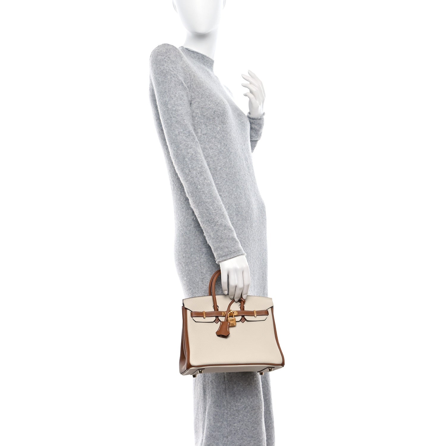 Hermes Togo Horseshoe Birkin 25 Craie Gold 2 of 9