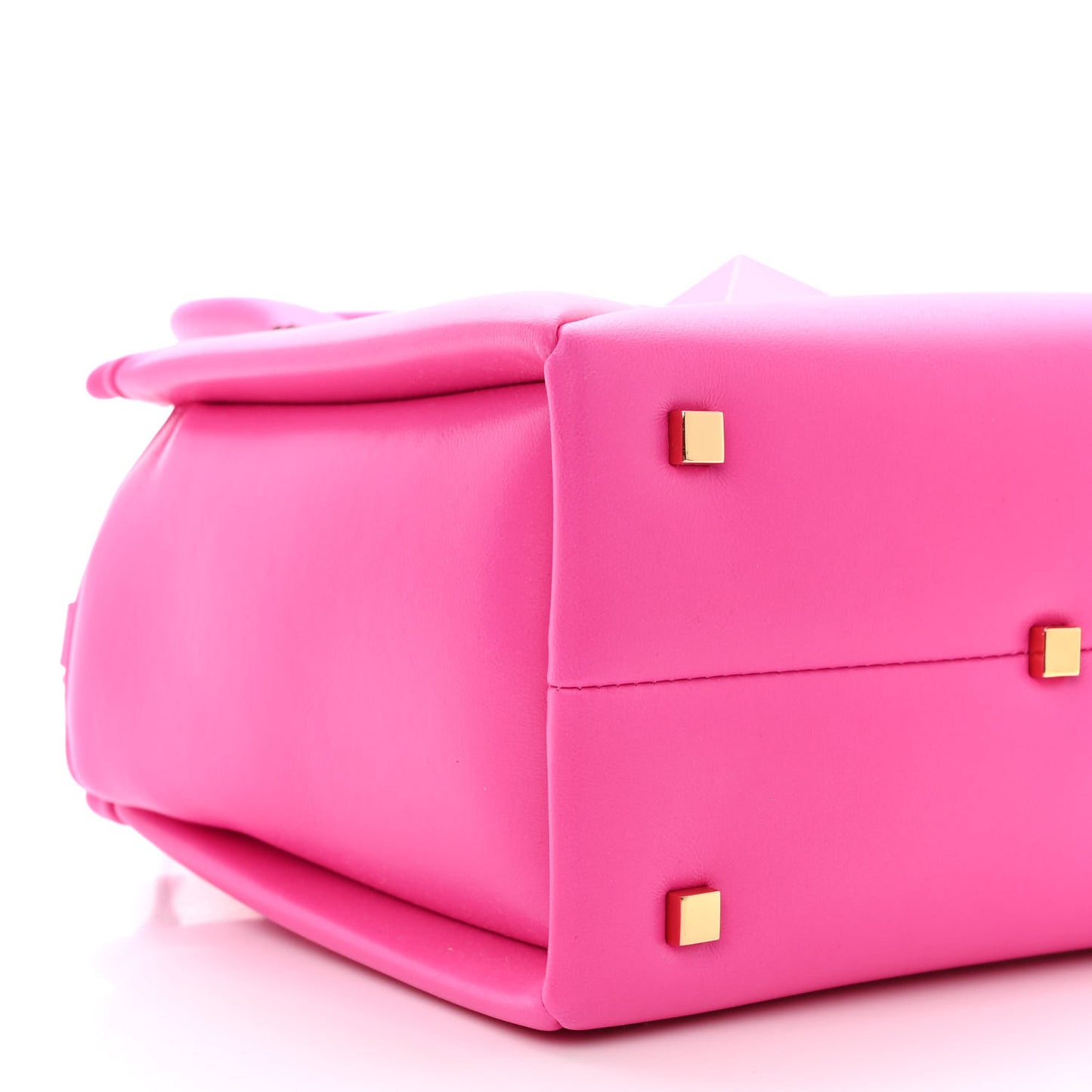 Nappa Tonal Monochrome Small One Stud Handbag Pink PP