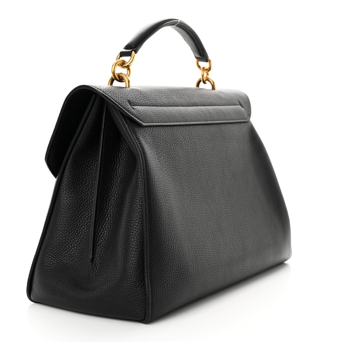 Calfskin Medium Margot Top Handle Satchel Black